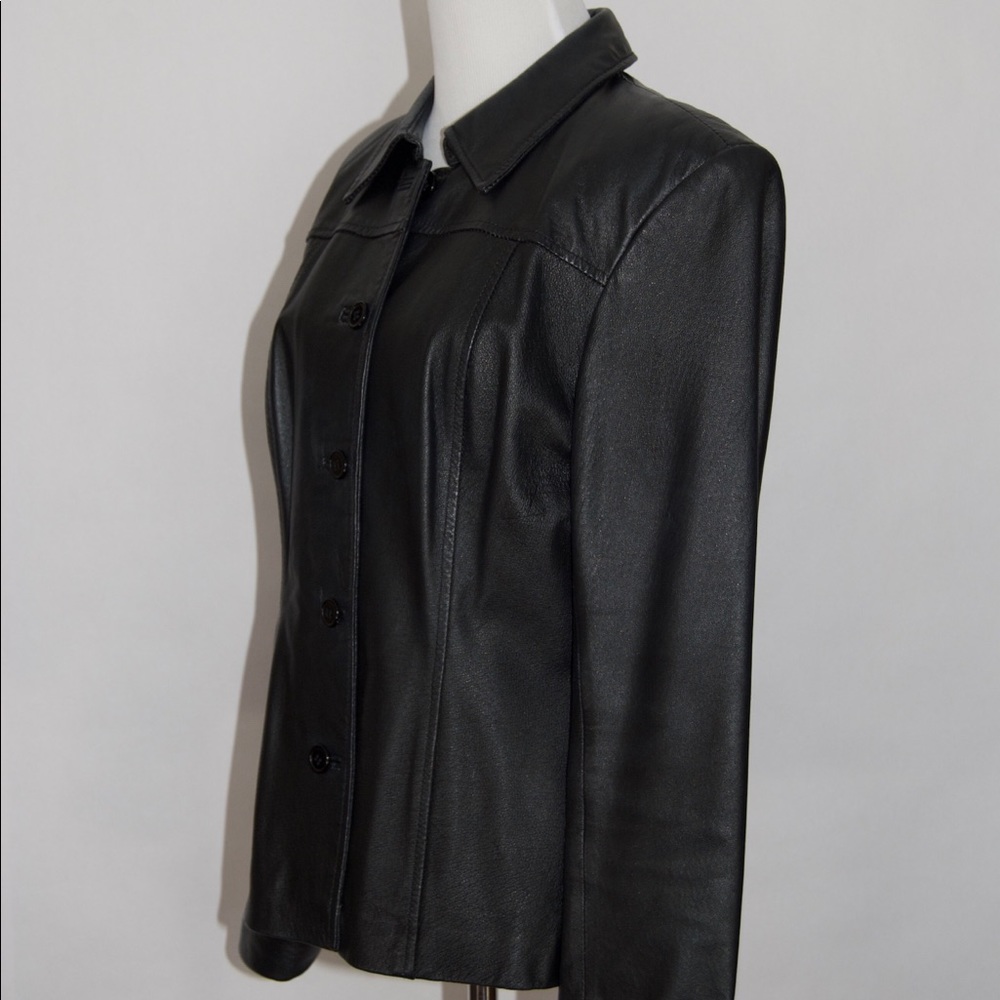 Newport News black 100% Leather Moto Jacket